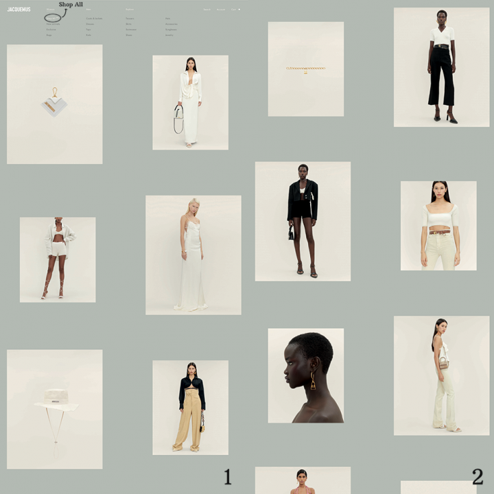 Diseño Web en la Home de las marcas de moda: Jacquemus y Zara